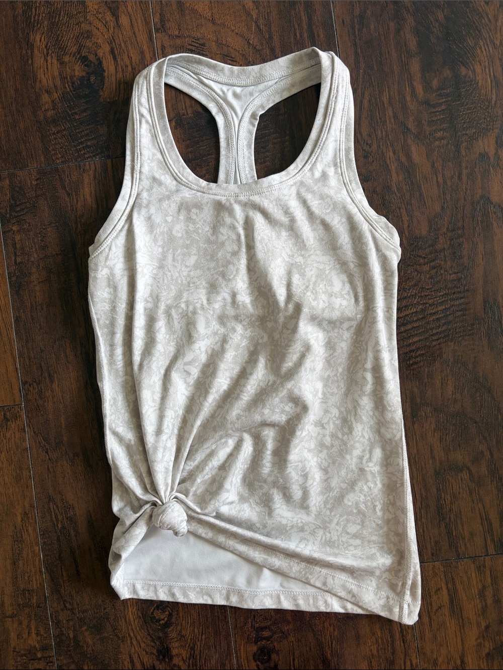 Jockey Light Beige Floral Racerback Knot-Front Tank